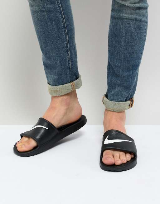 Nike Kawa Sliders In Black 832528 001