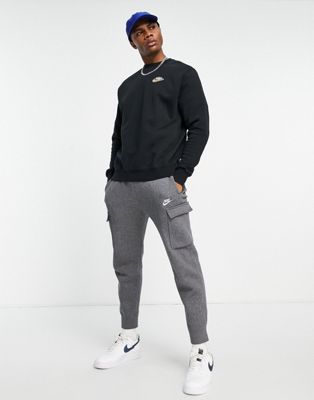 Homme Nike - Keep It Clean - Sweat ras de cou avec étiquette à logo - Noir