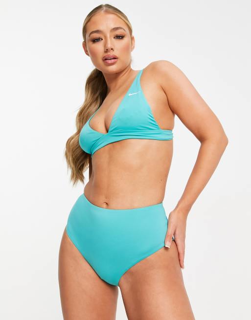 Nike – Knapper Bikinislip mit hohem Bund in Blau, 4 von 4