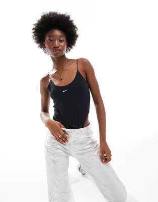 nike knit cami bodysuit in black