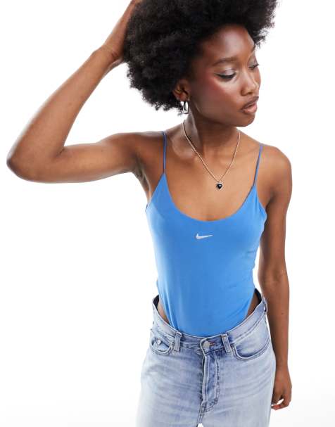 Nike knit cami bodysuit in star blue - view 1