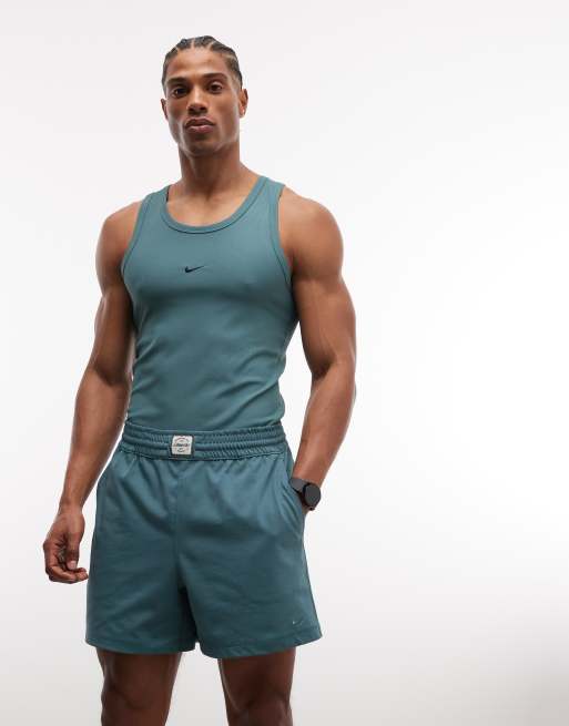 Nike knit shorts with elastic waist in green, 4 of 5