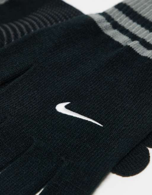 Nike Knit Tech touch screen gloves in black and grey, 2 of 3