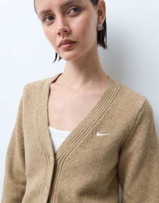 Nike knitted cardigan in brown, 5 of 5