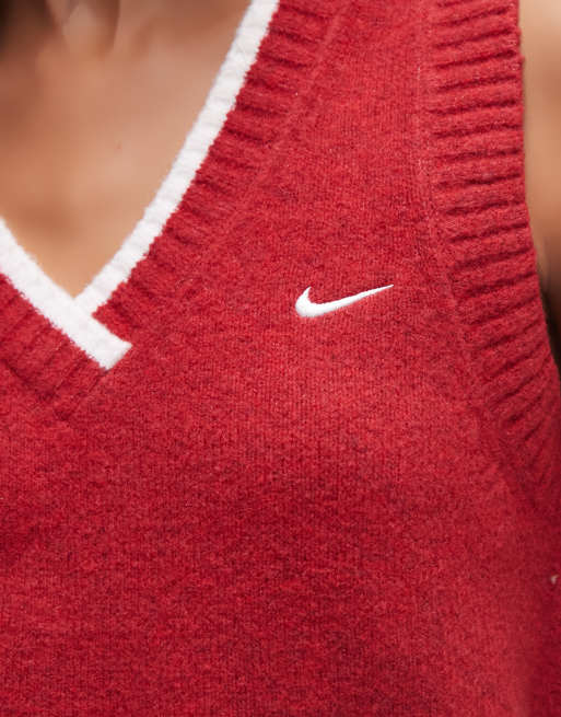 Nike knitted vest in red, 3 of 4