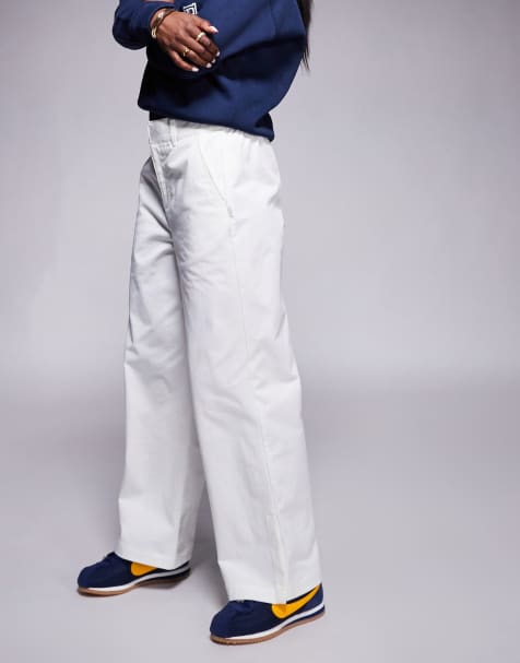 Nike wide leg trousers in cream
