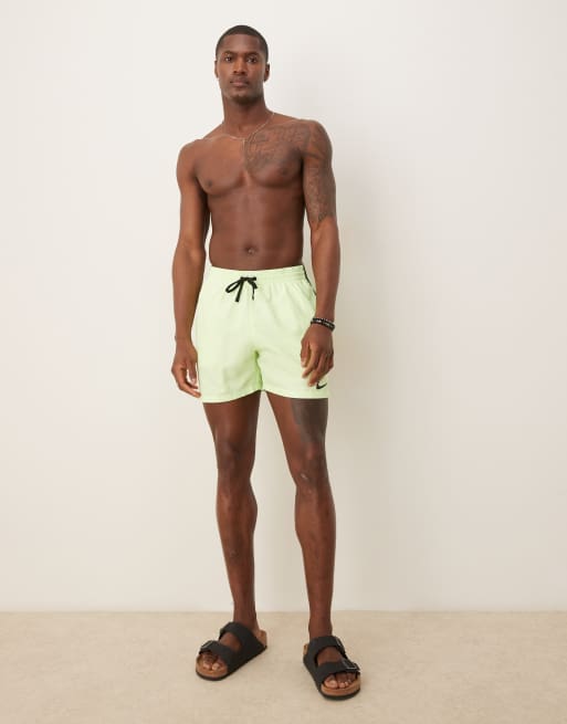 Nike - Lap - Short de bain 5 pouces style volley avec bande logo - Jaune, 3 de 4