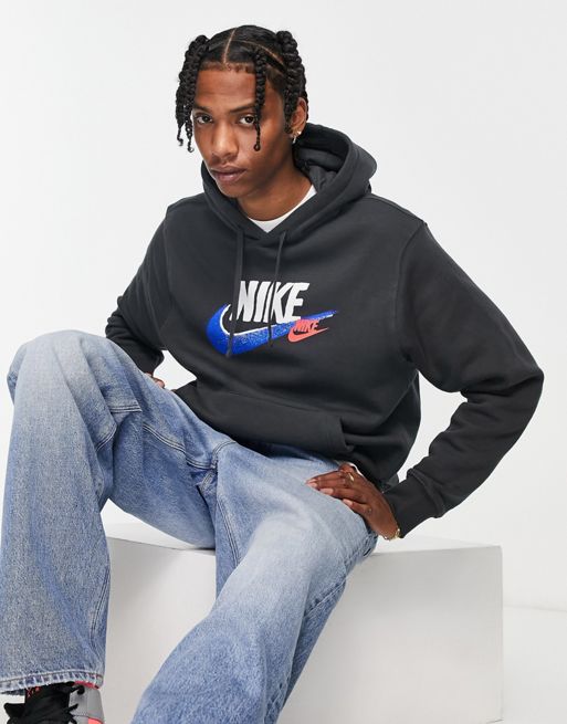 Nike large logo hoodie in smoke grey | ASOS