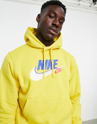 Nike large logo hoodie in vivid sulfur