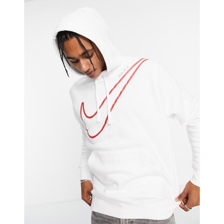 Red and sale white nike hoodie