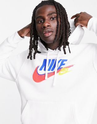 Nike large logo hoodie in white