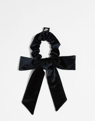 Nike large velvet bow in black