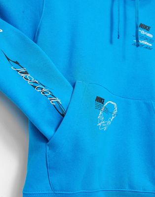 Nike Laser Blue hoodie with print in 