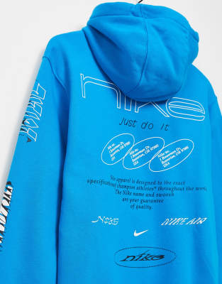 Nike Laser Blue hoodie with print in 