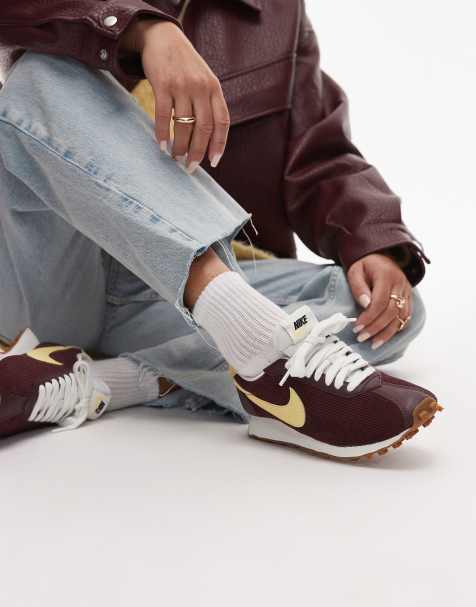 Nike LD-1000 corduroy sneakers in burgundy and yellow - view 1