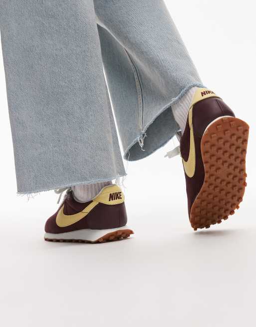 Nike LD-1000 corduroy sneakers in burgundy and yellow, 3 of 5