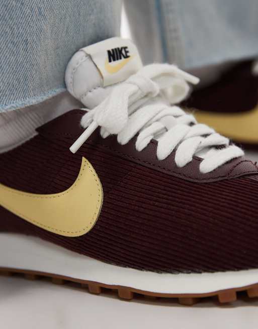 Nike LD-1000 corduroy sneakers in burgundy and yellow, 4 of 5