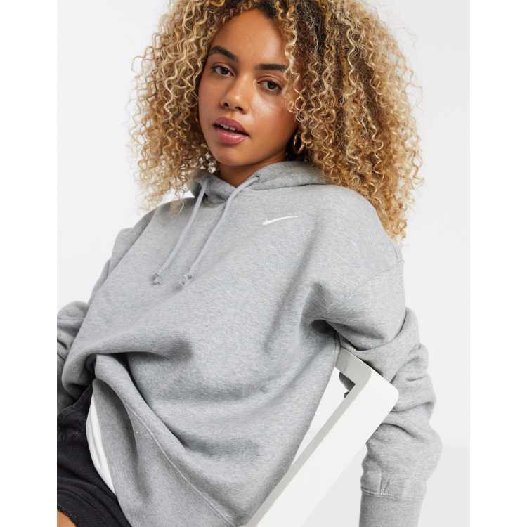 Nike grey mini swoosh oversized online sweatshir