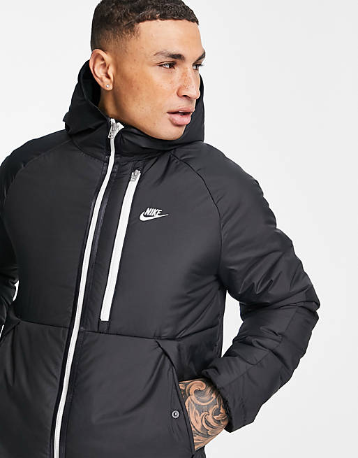 Nike Legacy padded hooded jacket in black | ASOS
