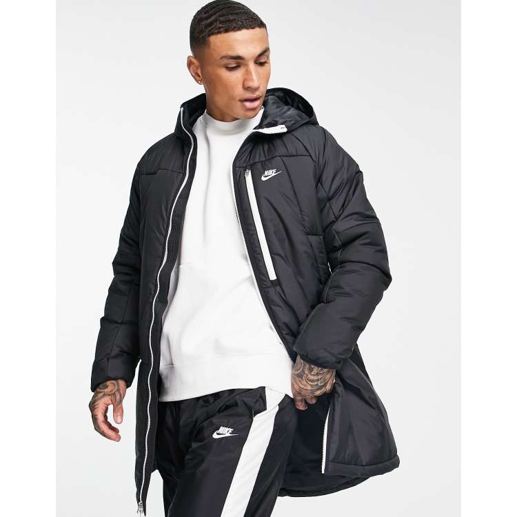 Nike Therma-FIT insulated long parka coat in black ASOS