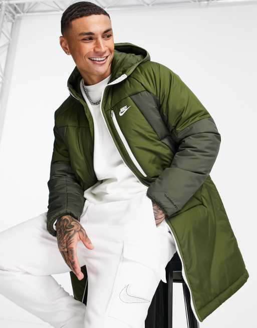 Nike - Legacy Therma-FIT - Parka taglio lungo termico kaki