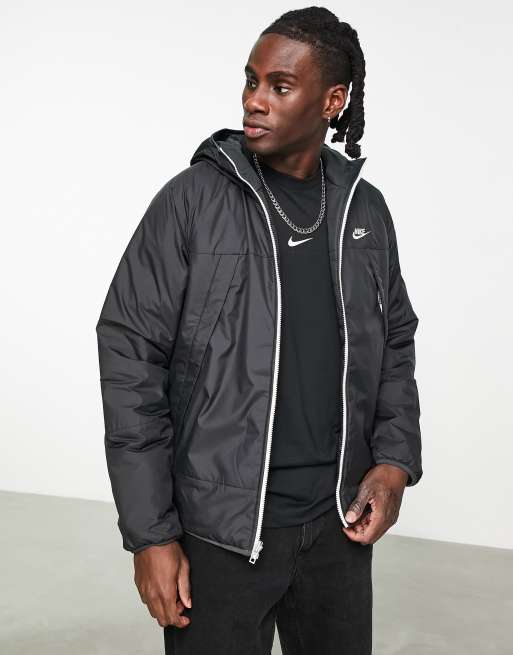 Nike Legacy Veste r versible zipp e imperm able Noir et gris