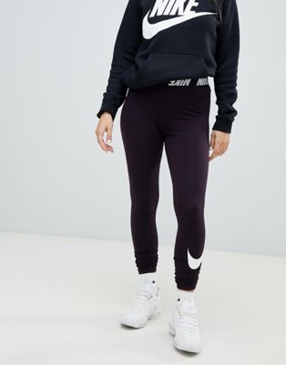 nike black high rise leggings with contrast waistband