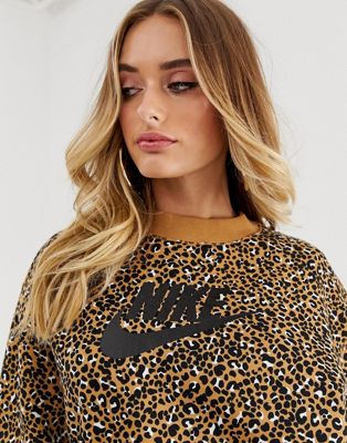 womens nike leopard sweatshirt