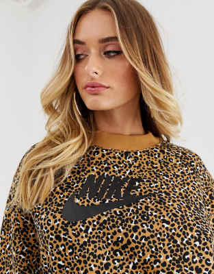 nike womens leopard print sweatshirt