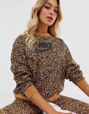 leopard print nike jumper