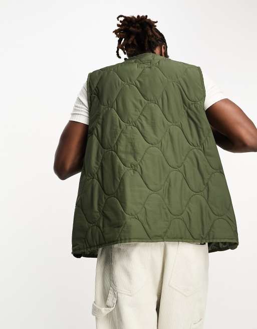 Nike Life insulated woven vest in khaki, 3 of 4