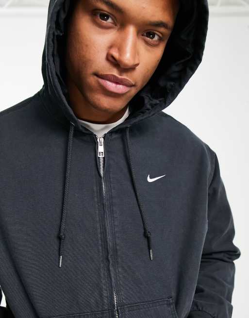 Nike hooded 2025 jacket black