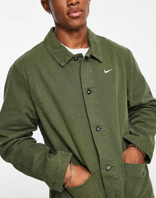 Nike life premium chore jacket in green