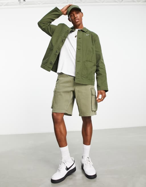 Nike life premium chore jacket in green