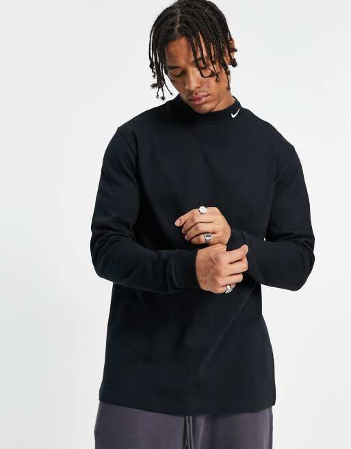 Nike Life Premium mock neck long sleeve top in blue