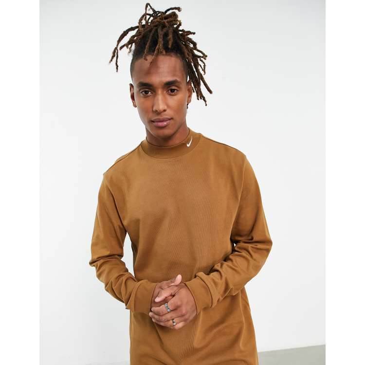 Life Premium mock neck long sleeve in brown | ASOS