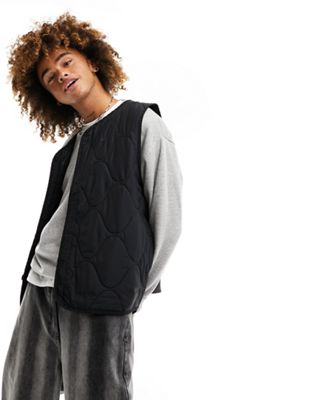 Nike Life quilted gilet in black
