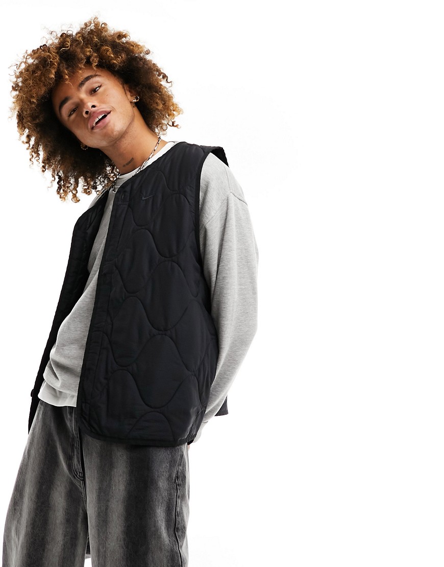 Nike Life quilted gilet in black
