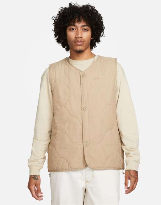 Nike Life quilted vest in khaki | ASOS