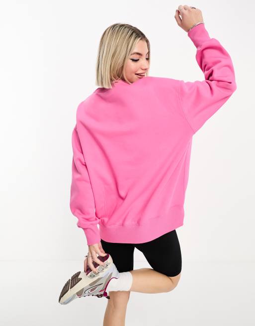 Nike Life Varsity oversized sweatshirt in pink ASOS