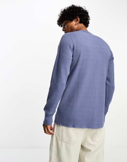 Nike Life waffle long sleeve t-shirt in blue, 3 of 4