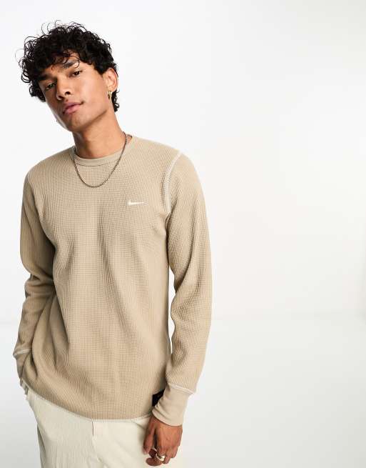 Nike Life waffle long sleeve t-shirt in khaki