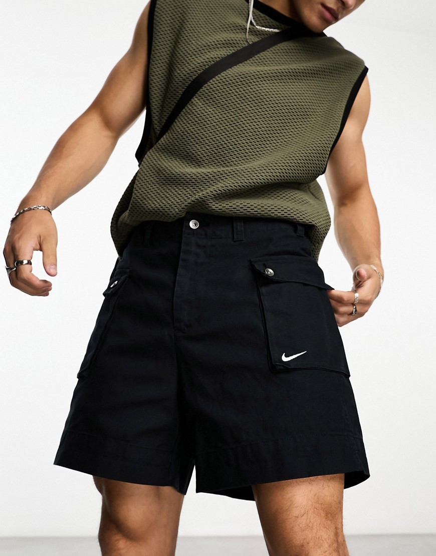 Nike Life woven cargo shorts in black