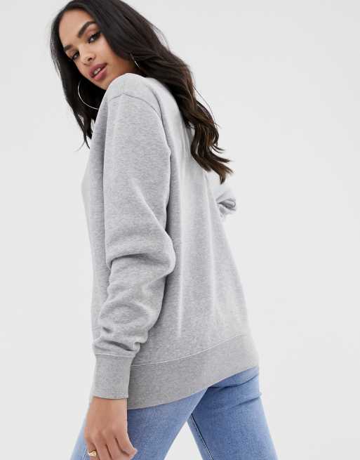 Nike light gray mini swoosh oversized sweatshirt