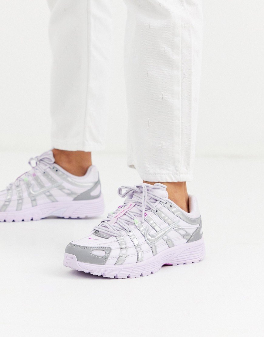Nike Lilac And Silver P-6000 Trainers-Purple