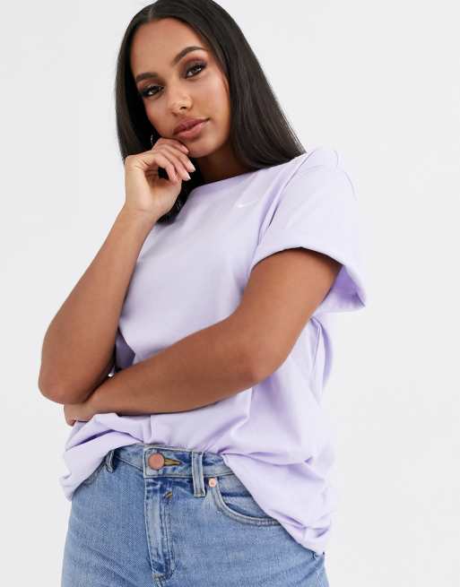 Nike lilac mini swoosh oversized t-shirt