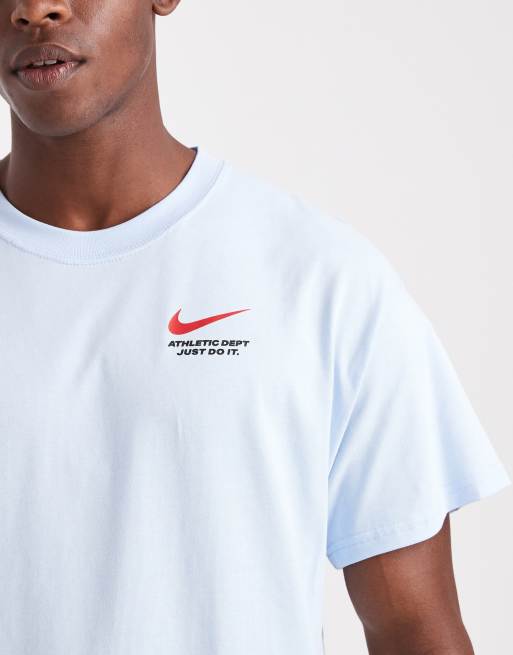 Nike Line Art loose fit graphic t-shirt in light blue ASOS