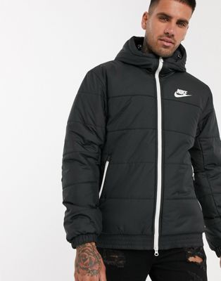 Nike Logo Puffer Jacket in black | ASOS