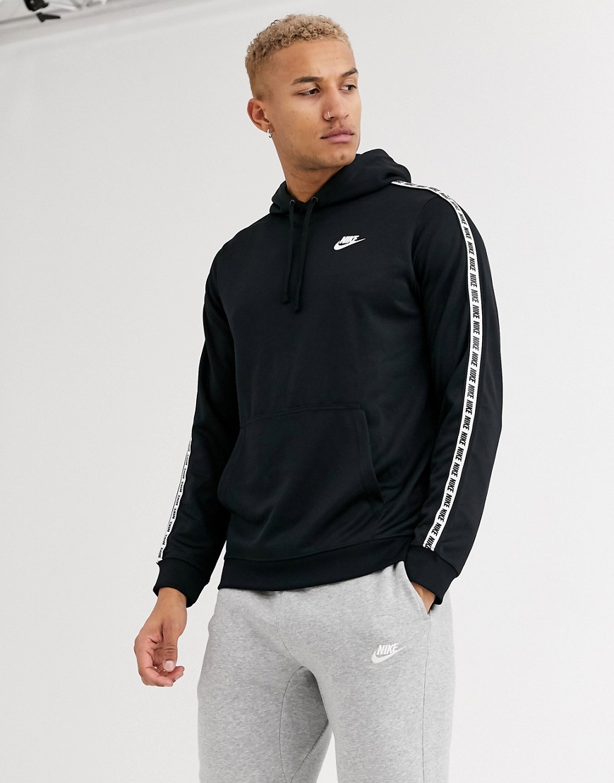 Nike logo taping hoodie in black