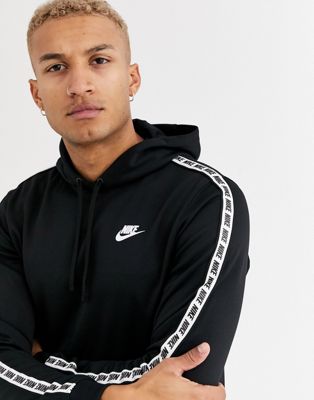 Nike logo taping hoodie in black | ASOS